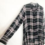 Peace & Pearls High-Low Button Front Plaid Shirt Tunic Photo 5