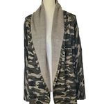 Lucky Brand Hoodie Camo Flyaway Sweatshirt Open front cardigan. Sz.M Photo 4