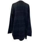 Eileen Fisher 100% Merino Wool Felted Buffalo Plaid Coat Black Grey size Small Photo 5