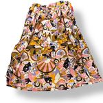 Modcloth Psychedelic Midi Skirt Bold Retro Pink Orange Purple Tie Waist Cotton Photo 6