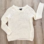 H&M white loose knot pullover sweater size S Photo 0
