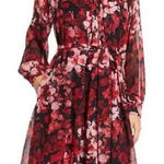Donna Ricco Women's Floral Pleated Long Sleeve Fit & Flare Midi Dress Size 10 Photo 0