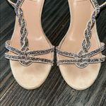 Valentino Nude Sandals with Glittering Black Straps Size 36 GUC straight legged Tan Photo 7