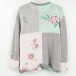 Floral Cottagecore Knit Cardigan Sweater Womens Grannycore Pastel Vintage Gray Size XL Photo 5