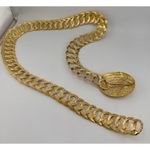 VINTAGE WOVEN/TWISTED METAL WIRE BELT GOLD TONE ADJUSTABLE 36" Photo 3