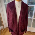Johnston & Murphy  Long Sleeve Open Front Pocket Cardigan Size Medium burgundy wi Photo 5