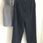Pendleton Women’s Classic Navy and White Striped Pleated Trousers Slacks Photo 3