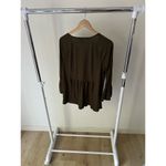 J.Jill  Dark Green Embroidered‎ Blouse Size Medium Photo 6