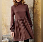 Peruvian Connection  Nicole Tunic Dress Pima Cotton Blend Rum Raisin Medium Photo 2