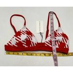 Solid & Striped The Morgan Scoop Neck Bikini Top In Lipstick Red Gingham Large Red Photo 4