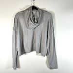 Athleta  Hoodie Women's Large Heathered Grey Drawstring Cropped Pullover Athletic Photo 6