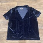 Madewell  Velvet Tie-Neck Blouse Nightfall Navy | Soft Luxe Holiday Party Top | S Photo 0