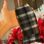Plaid Fleece Headband Ear muffler Black White Teal Photo 1