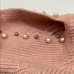 Commonwealth Pink Sweater with Pearl Accents Size L Photo 8