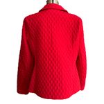Briggs New York Red Quilted Jacket Striped Lining Silver Snaps Collared Photo 2