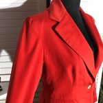 Evan Picone  Red Linen Cotton Blazer Jacket Small Photo 3