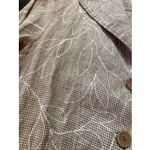 Flax  Linen Jacket Blazer Sz Sm Womens Beige White Buttons Lightweight Beachy Photo 2