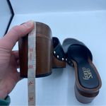 Franco Sarto Black 1" Platform Capri Slip On Leather Studded Wood Clogs size 6 Photo 3