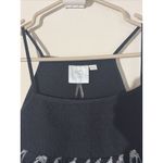 HD in Paris  Anthro Black Cotton Savane Animal‎ Embroidery Tank Top Shirt Medium Photo 2