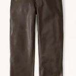 Abercrombie & Fitch Abercrombie 90s Straight Vegan Leather Pants Photo 0