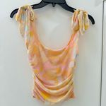 Free People NWOT  pastel orange and pink ‘avenue print tank’- size small Photo 0