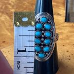 Natural Sleeping Beauty Turquoise Sterling Silver Cocktail Ring Size 7.75 Photo 5