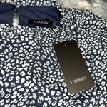 NWT Kojooin Ruffle Mock Neck Long Sleeve Floral Pleated Flowy Mini Dress Sz XXL Blue Photo 6