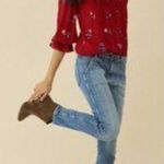 Ba&sh Designer Cuny Ruffled Smock-Neck Blouse Red Floral Sz 0 Photo 7