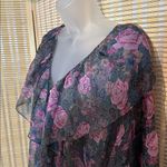 Victoria's Secret Vintage Gold Label Sheer Floral Paisley Peasant Blouse M/L Photo 7