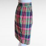 Vintage Suburbans 80s Pink & Green Madras Plaid Deadstock Long Shorts Size 6 Photo 2
