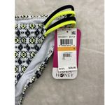 Hula Honey  Women's Bikini Bottom Black Neon Yellow Size Small Strappy Hips Photo 6