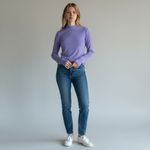 SheIn Ribbed Mock Neck Long Sleeve Top L / XL chic periwinkle purple turtleneck Photo 1