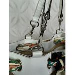  White Original GG Canvas Positano Tote with‎ Silk Gucci Scarf Photo 5