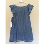 Old Navy  Chambray Denim Look Ruffle Vneck Sleeveless Tank Top Shirt Medium NEW Photo 3