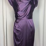Suzy Chin for Maggy Boutique Silk blend Satin Sheath Dress Purple Size 6 Photo 15