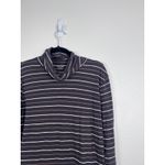 Madewell Women's Striped Turtle Neck Tee Shirt Sz L Gray Size L Photo 2