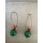Handmade  dangle green jade earrings Photo 1