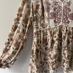 Sundance Autumn Print Floral Blouse Button Cuff Long Sleeve V-Neck Babydoll EUC Photo 4