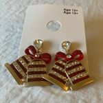Gap : Gold Tone/Red Holiday Bell Earrings- Christmas Photo 9
