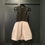 Halston Heritage  jacquard Fit Flare Color block puff cocktail Mini Dress 2 Photo 9