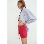ZARA Asymmetrical Button Front Denim Skort Photo 6