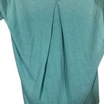 Luxe  Baby Blue Short Sleeve Key Hole Cut Out High Low Tunic Blouse Women SZ M Photo 7