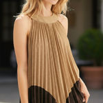 Free People NWT Pleated Love Metallic Mini Dress Colorblock Photo 0