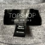 Topshop  Scalloped Hem Long Sleeve Cropped Top Gray Size 4 Photo 1