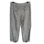 Ann Taylor  Women's Gray Straight Cropped Linen Blend Pants Size 8 Workwear Photo 2