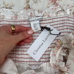 Christian LaCroix  White Pink Floral Print Ruffle Sleeveless Midi Length Dress L Photo 8