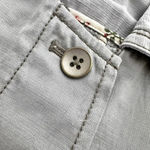 Anthropologie  | Light Sage Green Jacket Linen Floral Piped Trucker Jacket | XL Photo 11