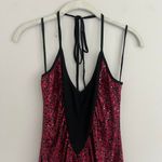 DEADSTOCK Y2K RED AND BLACK‎ WHAT'S HOT GLITTERY ASYMMETRICAL MIDI DRESS Size L Photo 3
