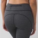 Lululemon Speed Crop Giant Herringbone Black Heathered Gray Leggings Tight Run 8 Photo 4