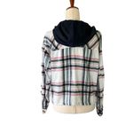 No Comment  Oversized Flannel Hoodie Photo 6